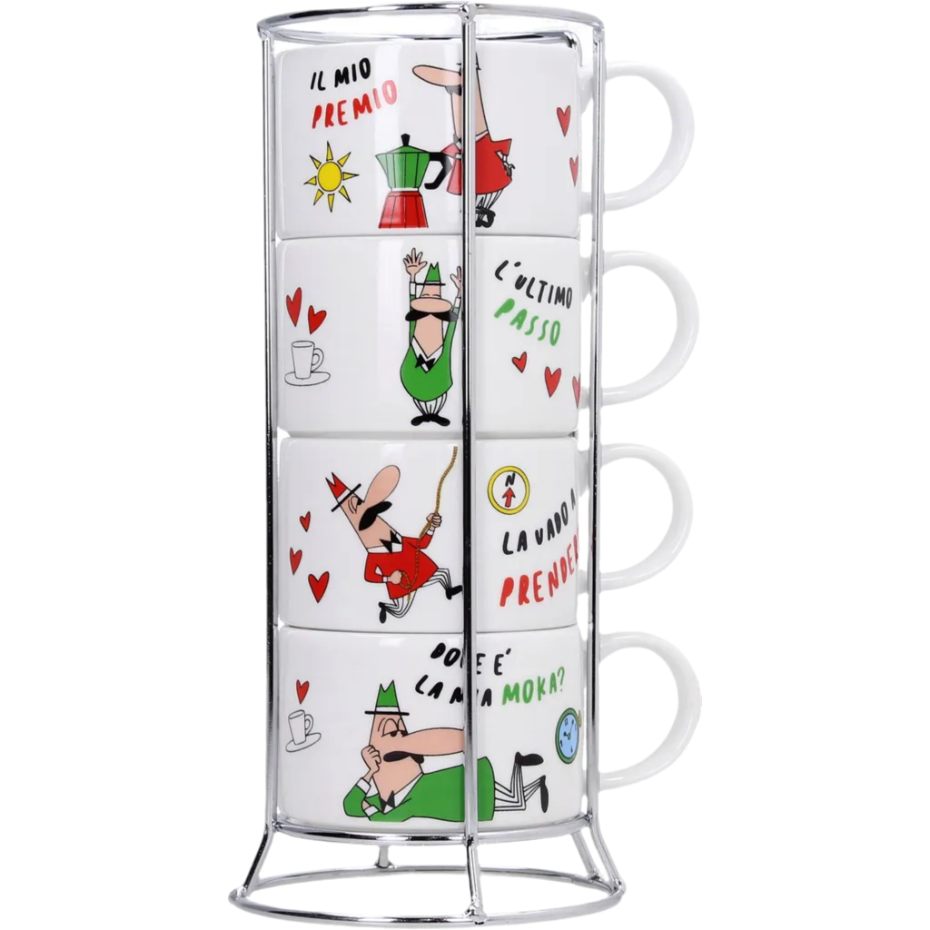 Bialetti • Set of 4 Stackable Italia Cappuccino Cups