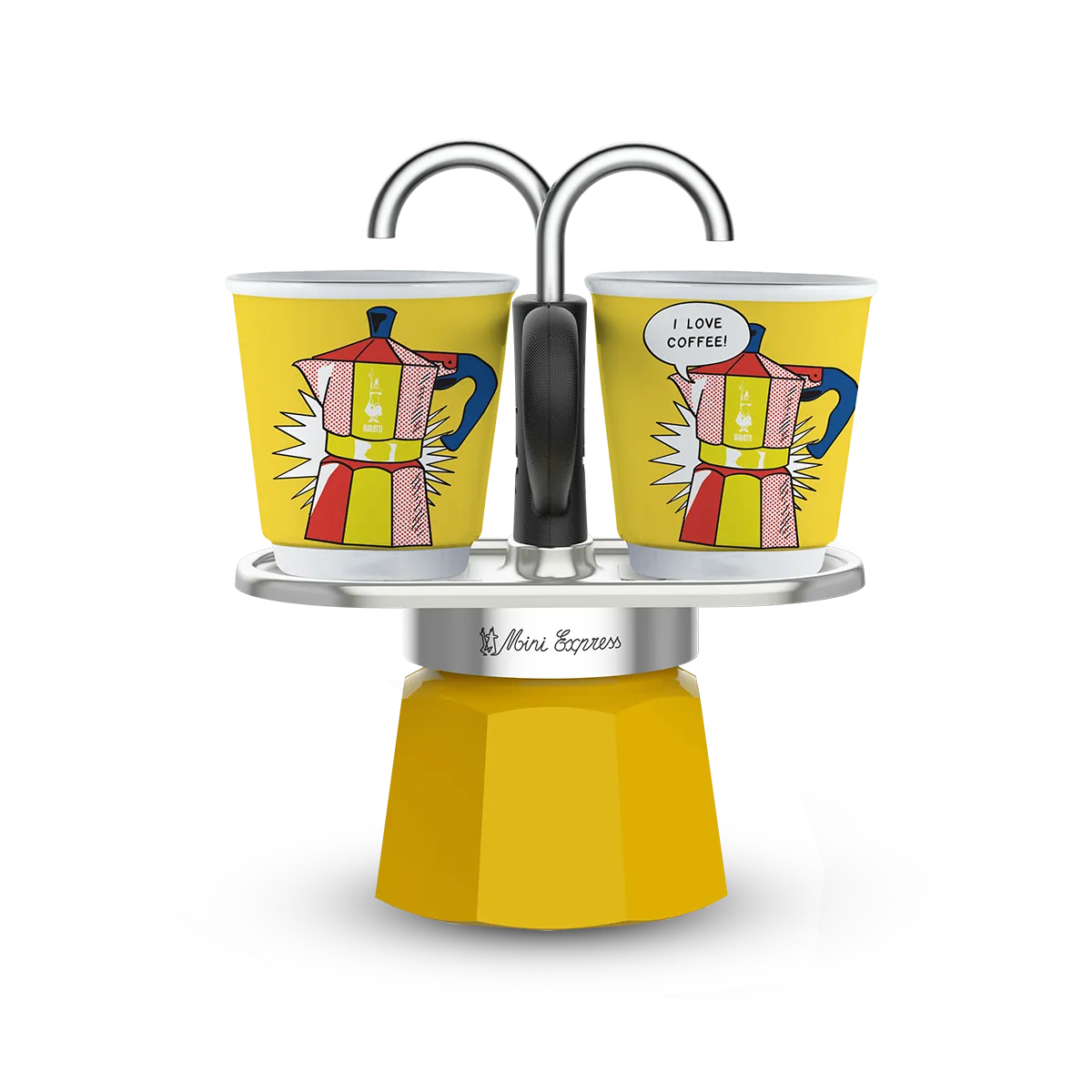 Bialetti • 2 Cups Mini Express Lichtenstein Stovetop Espresso Maker